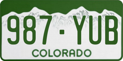 CO license plate 987YUB