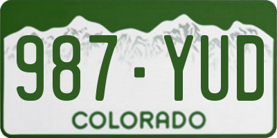 CO license plate 987YUD