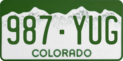 CO license plate 987YUG