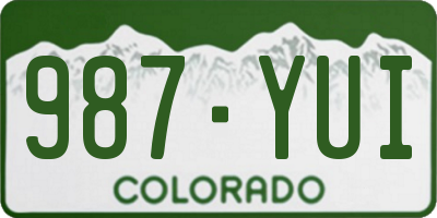 CO license plate 987YUI