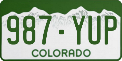 CO license plate 987YUP