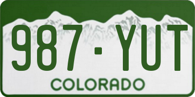 CO license plate 987YUT