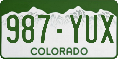 CO license plate 987YUX