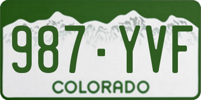 CO license plate 987YVF