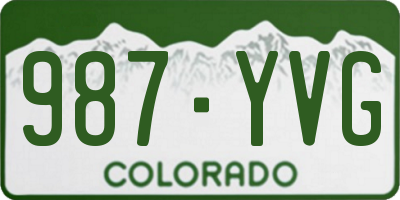 CO license plate 987YVG