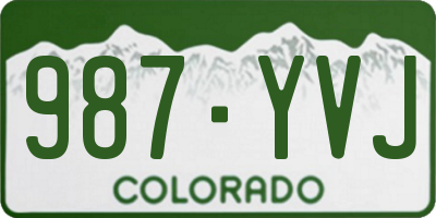 CO license plate 987YVJ