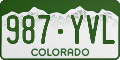 CO license plate 987YVL