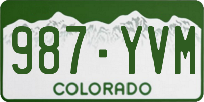 CO license plate 987YVM