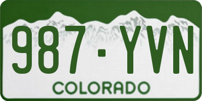 CO license plate 987YVN
