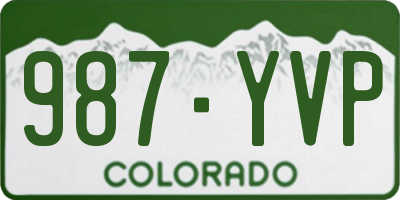 CO license plate 987YVP