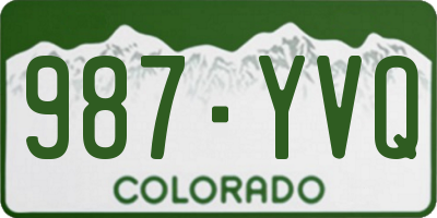 CO license plate 987YVQ