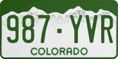 CO license plate 987YVR