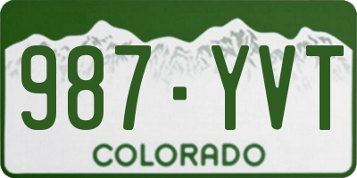 CO license plate 987YVT