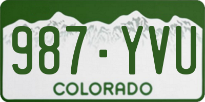 CO license plate 987YVU