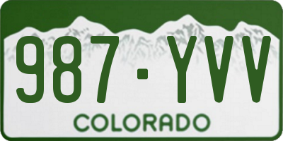 CO license plate 987YVV