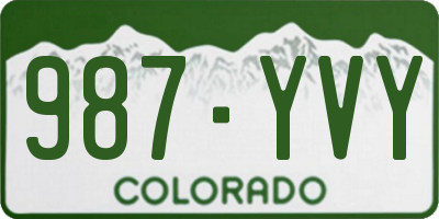CO license plate 987YVY