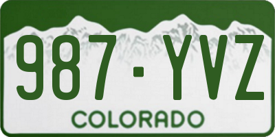 CO license plate 987YVZ