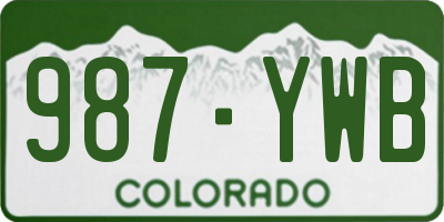 CO license plate 987YWB