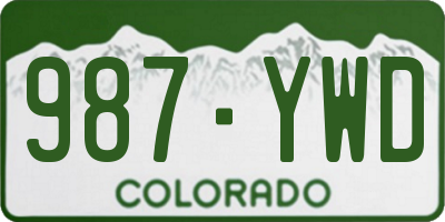CO license plate 987YWD