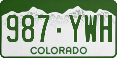 CO license plate 987YWH