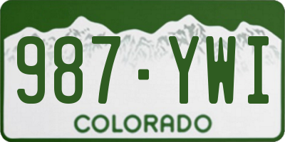 CO license plate 987YWI