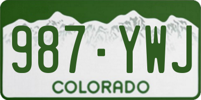 CO license plate 987YWJ