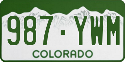 CO license plate 987YWM