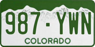 CO license plate 987YWN