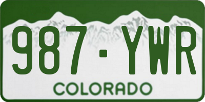 CO license plate 987YWR