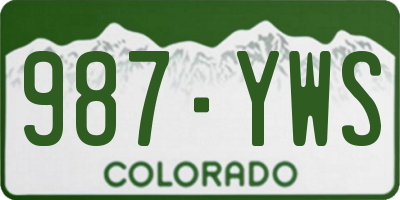 CO license plate 987YWS