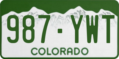 CO license plate 987YWT