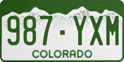 CO license plate 987YXM