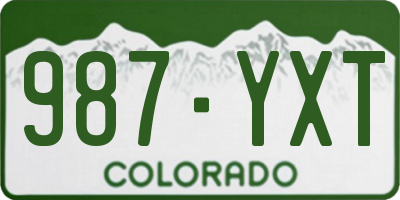 CO license plate 987YXT