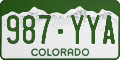 CO license plate 987YYA