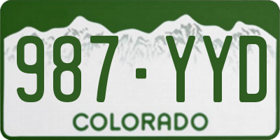 CO license plate 987YYD