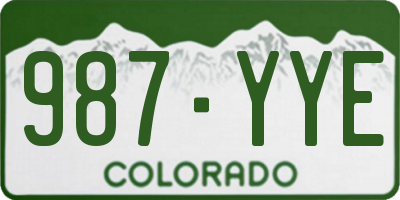 CO license plate 987YYE