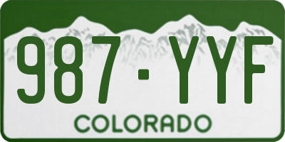 CO license plate 987YYF