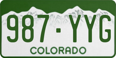 CO license plate 987YYG
