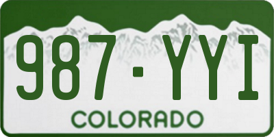 CO license plate 987YYI