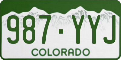 CO license plate 987YYJ