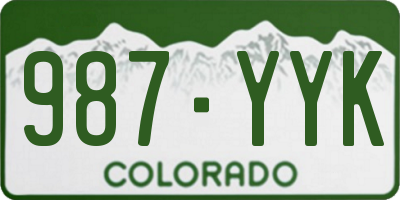 CO license plate 987YYK