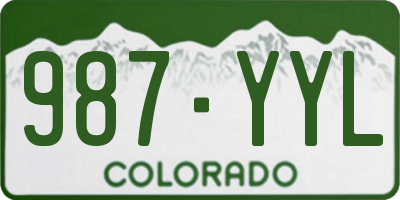 CO license plate 987YYL