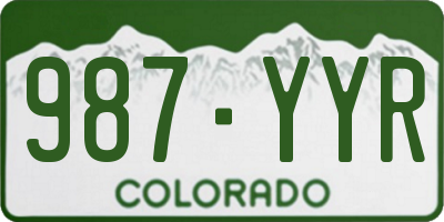 CO license plate 987YYR