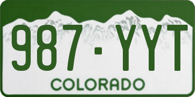 CO license plate 987YYT