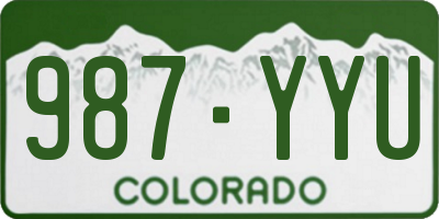 CO license plate 987YYU