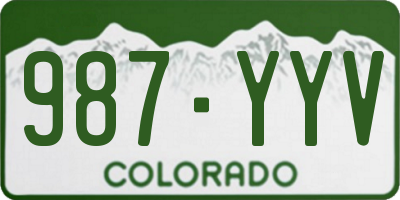 CO license plate 987YYV