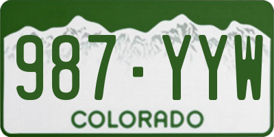 CO license plate 987YYW