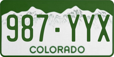 CO license plate 987YYX