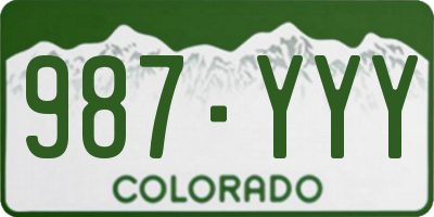 CO license plate 987YYY