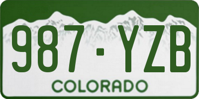 CO license plate 987YZB